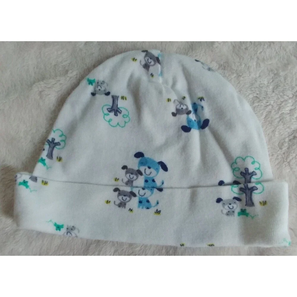 Hat cap Newborn boys  baby blue puppy warm beanie infant wear